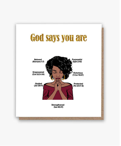 God Says You Are Card Lady 2 🙏🏾 (Lighter Skin Tone) My Store