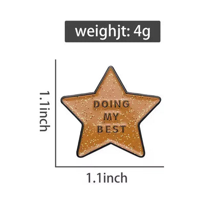 Doing My Best Star Enamel Pin Custom Gold Color Metal Badge Brooch All Shades