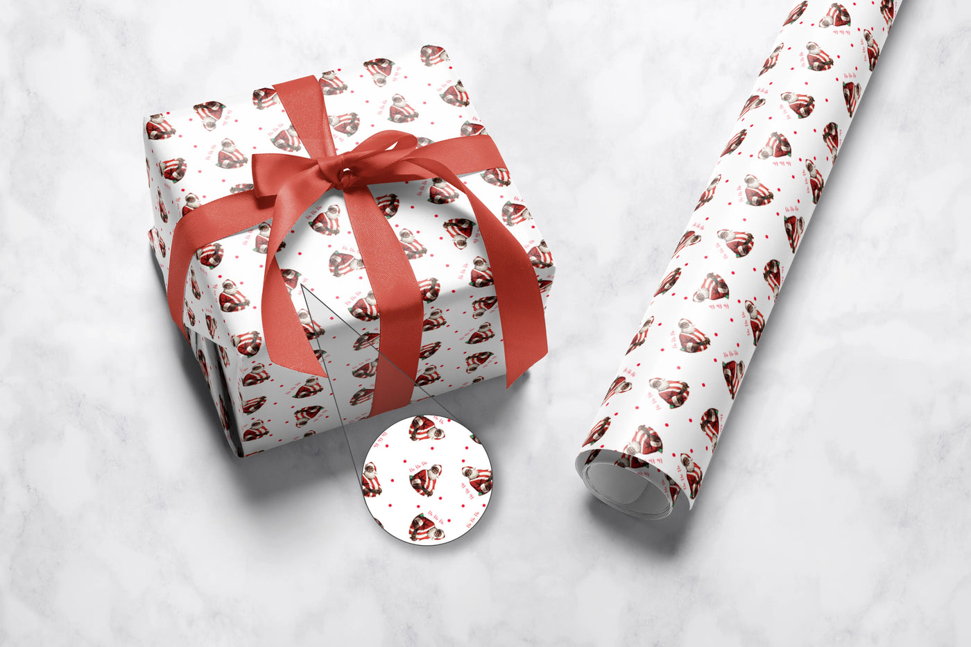 Father Christmas Gift Wrap 1 Metre All Shades