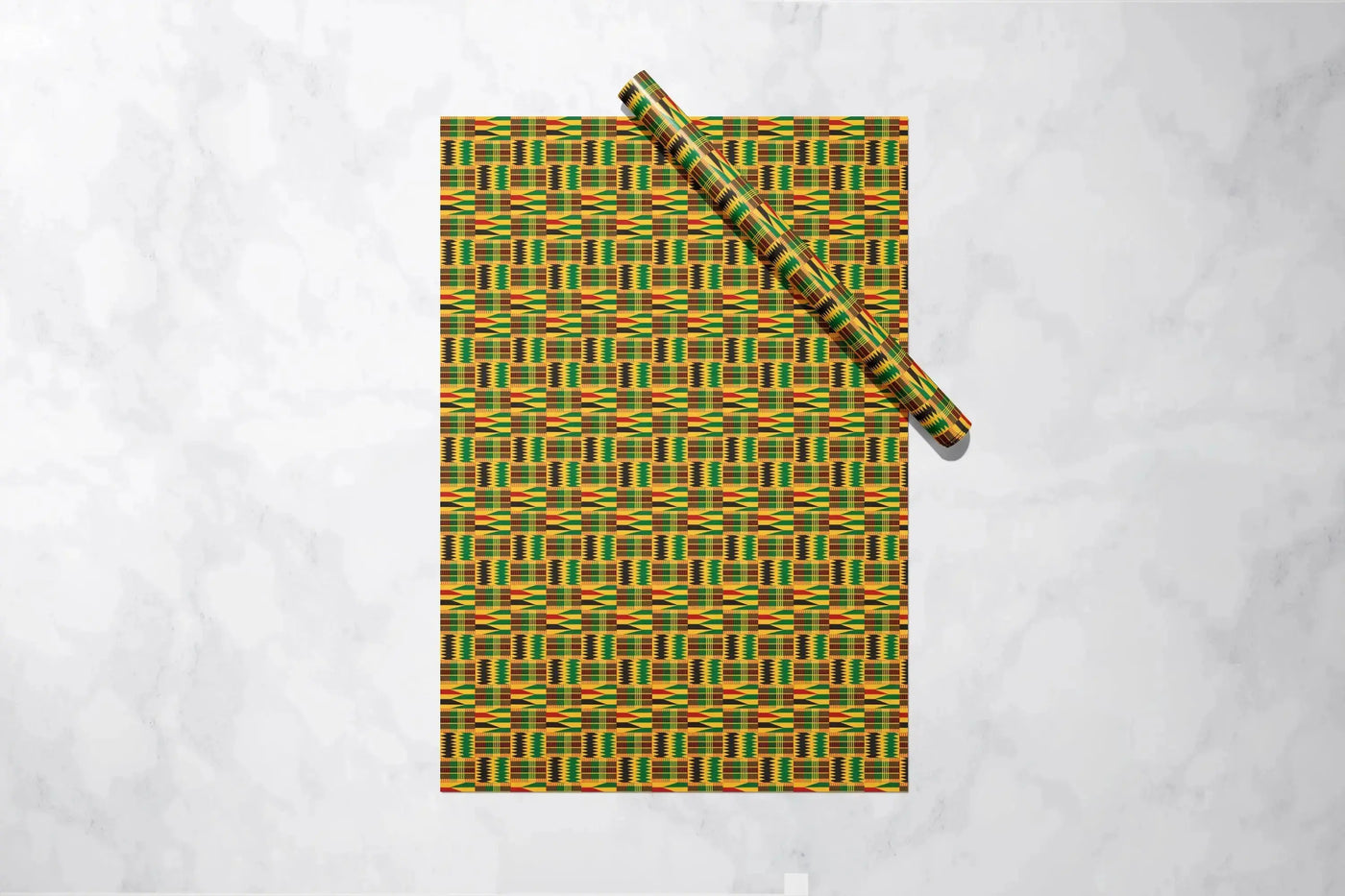 Vibrant Yellow Kente Gift Wrap 1 Metre Roll - All Shades