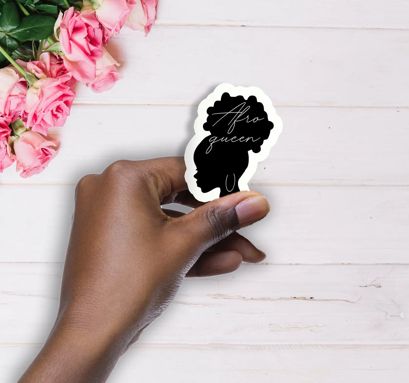 Afro Queen Handmade Vinyl Sticker - All Shades