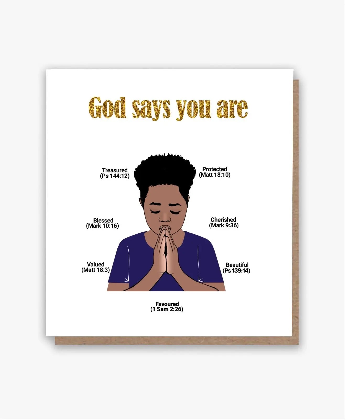 God Says You Are Card 🙏🏾 (Little Boy) (Lighter Skin Tone) My Store