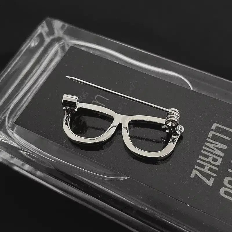 Cute Hollow Out Glasses Brooch All Shades