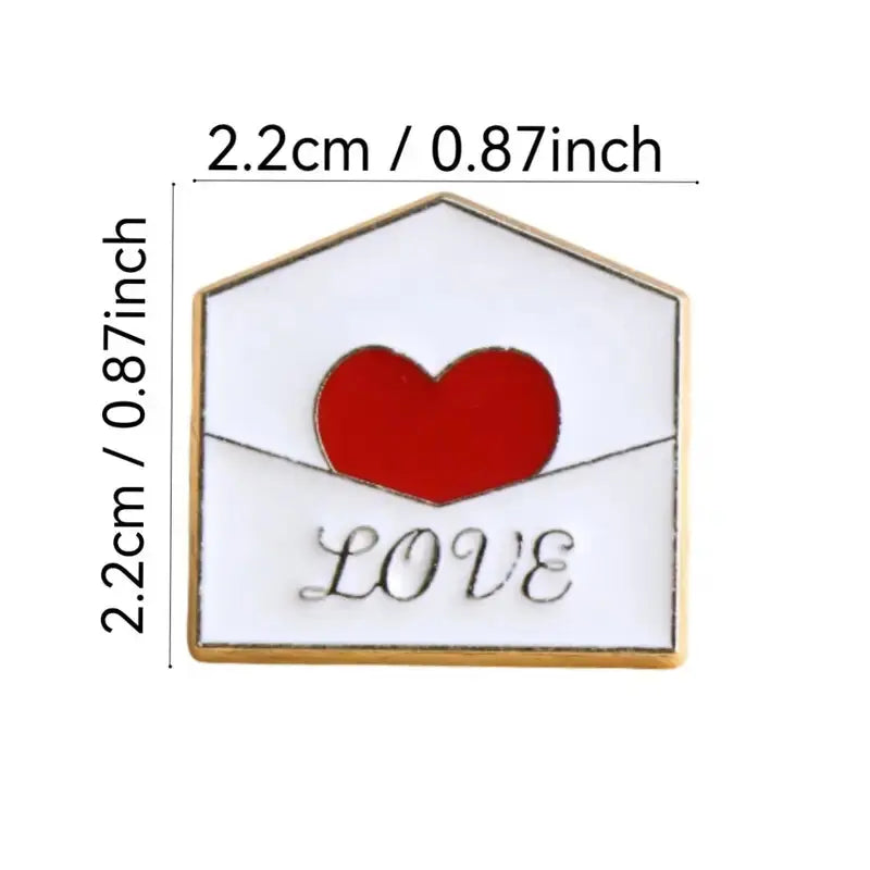 Love Envelope Enamel Pin – Cute Romantic Badge All Shades