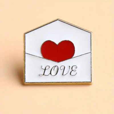 Love Envelope Enamel Pin – Cute Romantic Badge All Shades