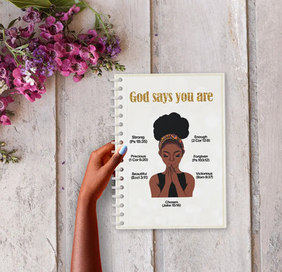 God Says You Are Notebook & Stylus Pen For Her All Shades