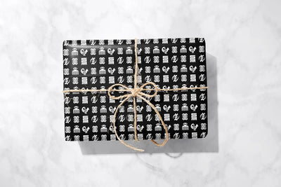 Stunning Monochrome Adinkra Gift Wrap 1 Metre All Shades