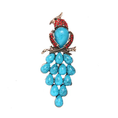 Zinc Alloy Badge – Peacock Brooch Pin All Shades