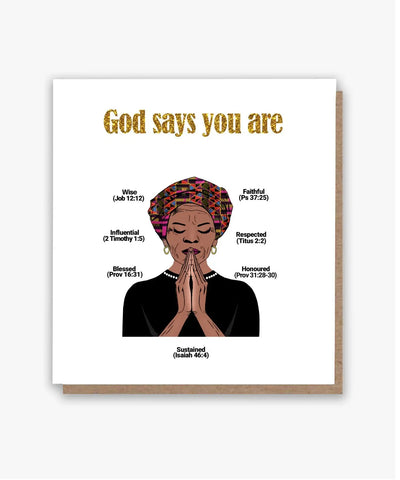 God Says You Are Card Lady 3 🙏🏾 (Lighter Skin Tone) (Copy) My Store