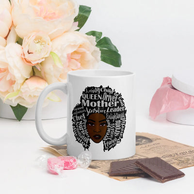 Loving Child of God - Women and Mother Inspirational Art Print - White glossy mug All Shades